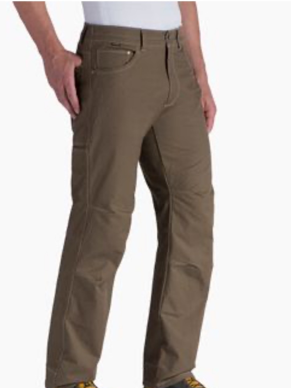Kuhl Mens Rydr Pant Dark Khaki Flex Knee Gusseted Performance Construction 35x30
